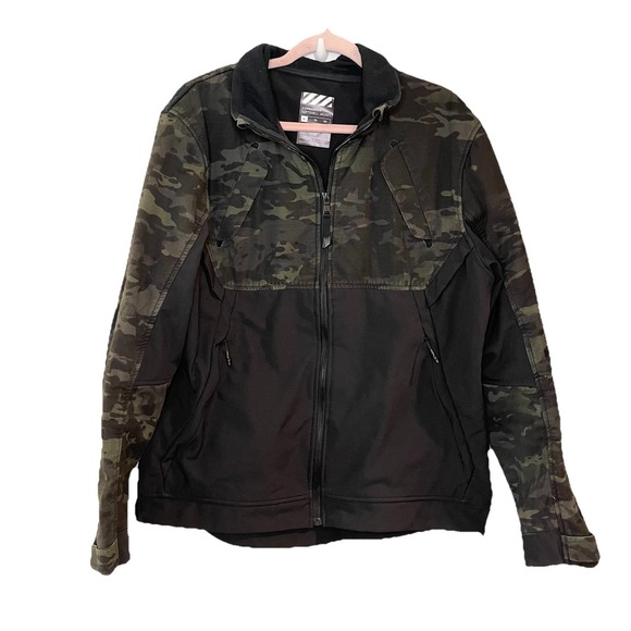 Viktos Combanova Softshell Jacket Tactical Cold Weather Coat Black Green Camo XL